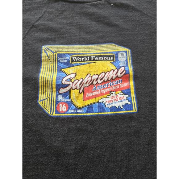 Supreme Cheese Shirt FW19 American Singles Skater Hype Logo Box Blue USA Medium - Picture 2 of 6